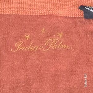 Indigo Palms Mens Quarter Zip Pullover Coral‎ Orange Sweater